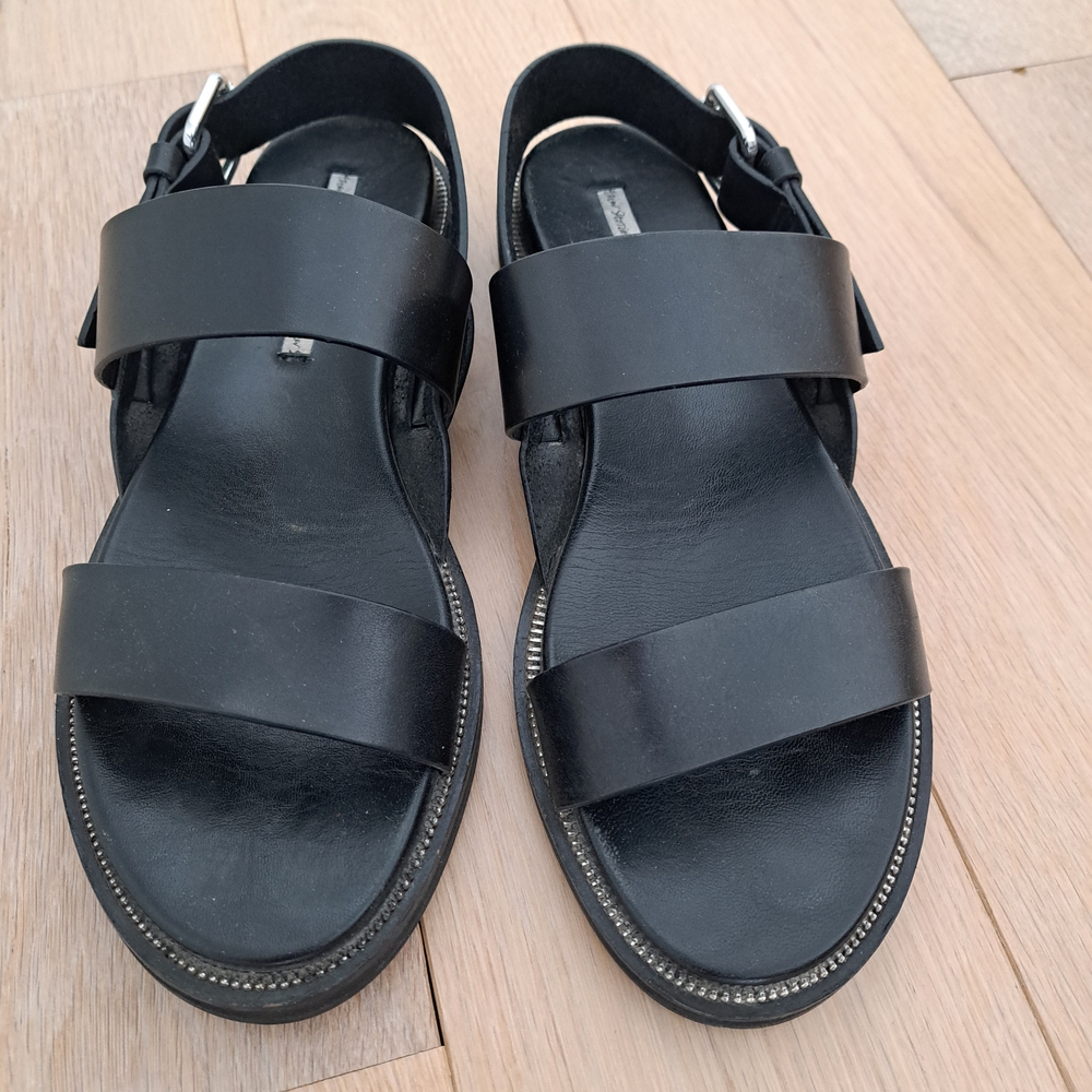 & Other Stories Black Sandals with Wide Strap and Platform Sole